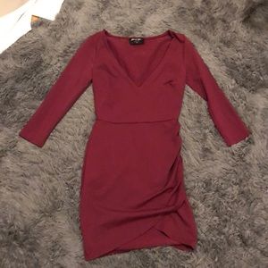 S Maroon Red Bodycon Dress